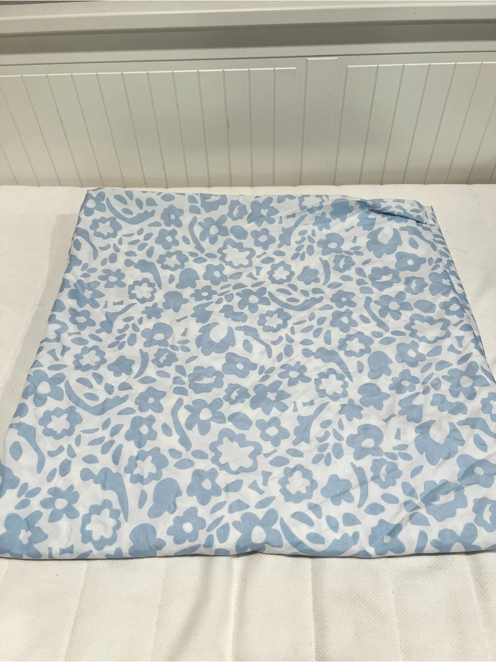 EUC IKEA Blue Floral Recycled Polyester Queen Sz Duvet Cover Only